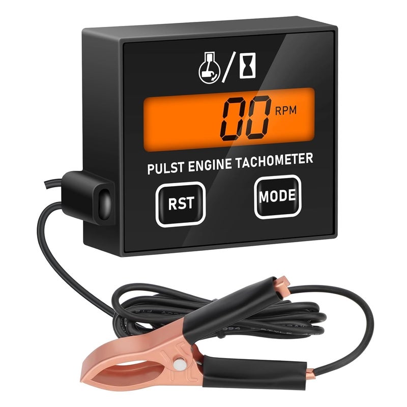Linkstyle Small Engine Tachometer, Backlight Digital Tachometer Tach Gauge Meter with Clip, Inductive Hour RPM Meter for 2 Stroke 4 Stroke Small Engine - Image 1